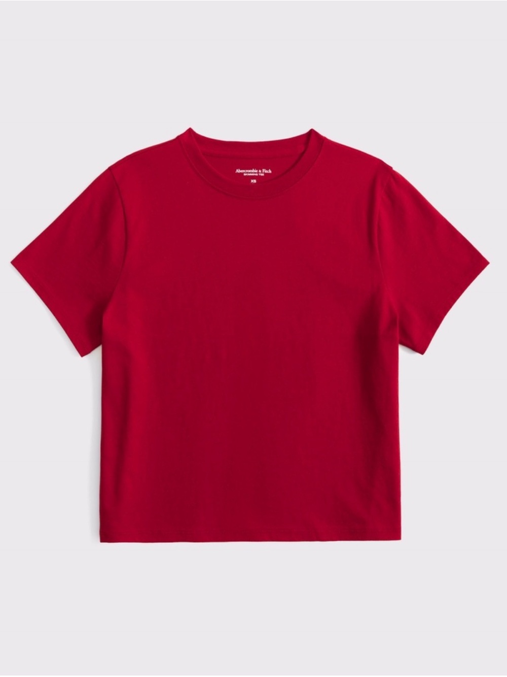 Abercrombie Essential Polished Body-Skimming Tee | Firey Red | Size Small